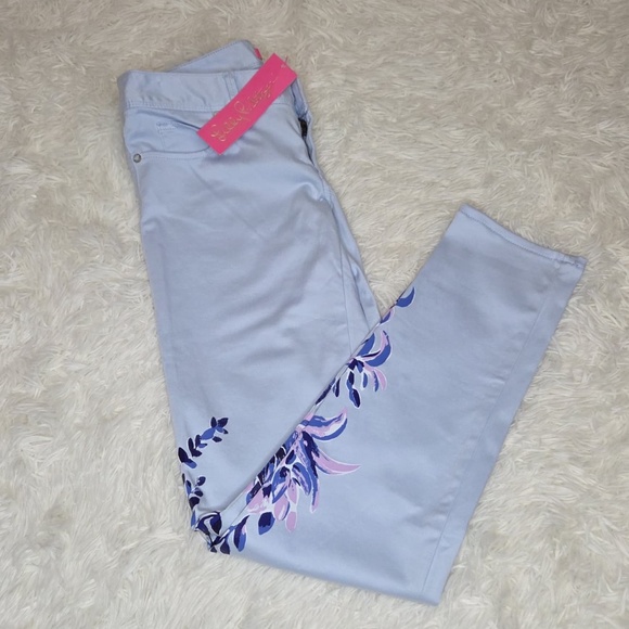 NWT Lilly Pulitzer Skinny Pants "Floral Pained Jean" - Picture 1 of 15